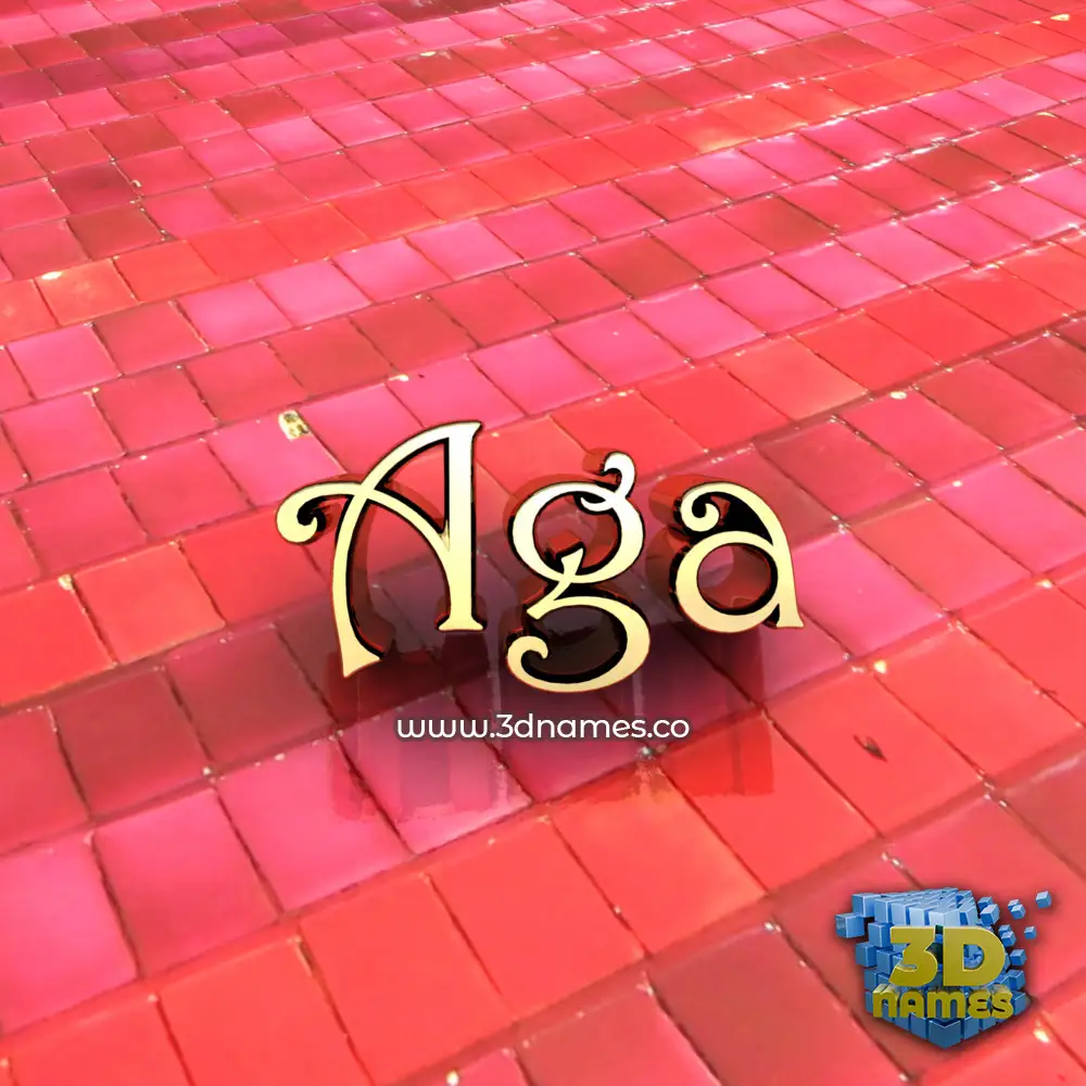 aga in Red Tiles style - 3D name wallpaper