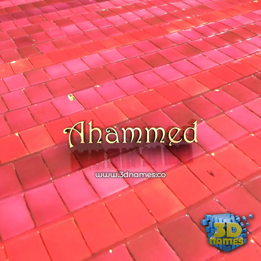 ahammed in Red Tiles style - 3D name wallpaper