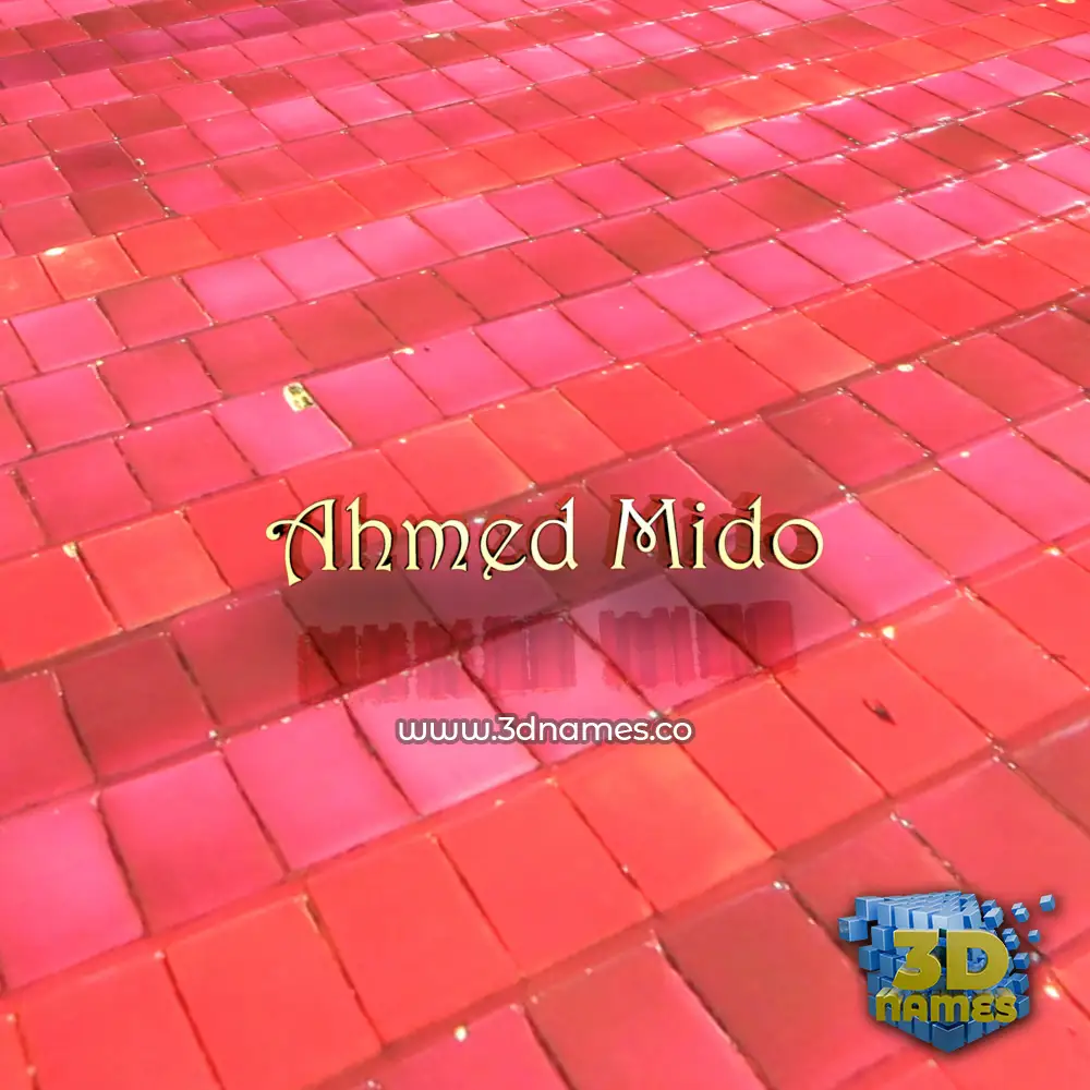 ahmed mido in Red Tiles style - 3D name wallpaper