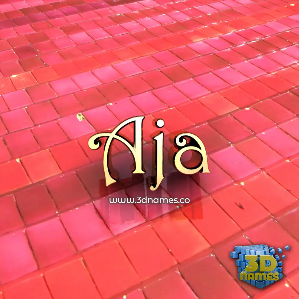 aja in Red Tiles style - 3D name wallpaper