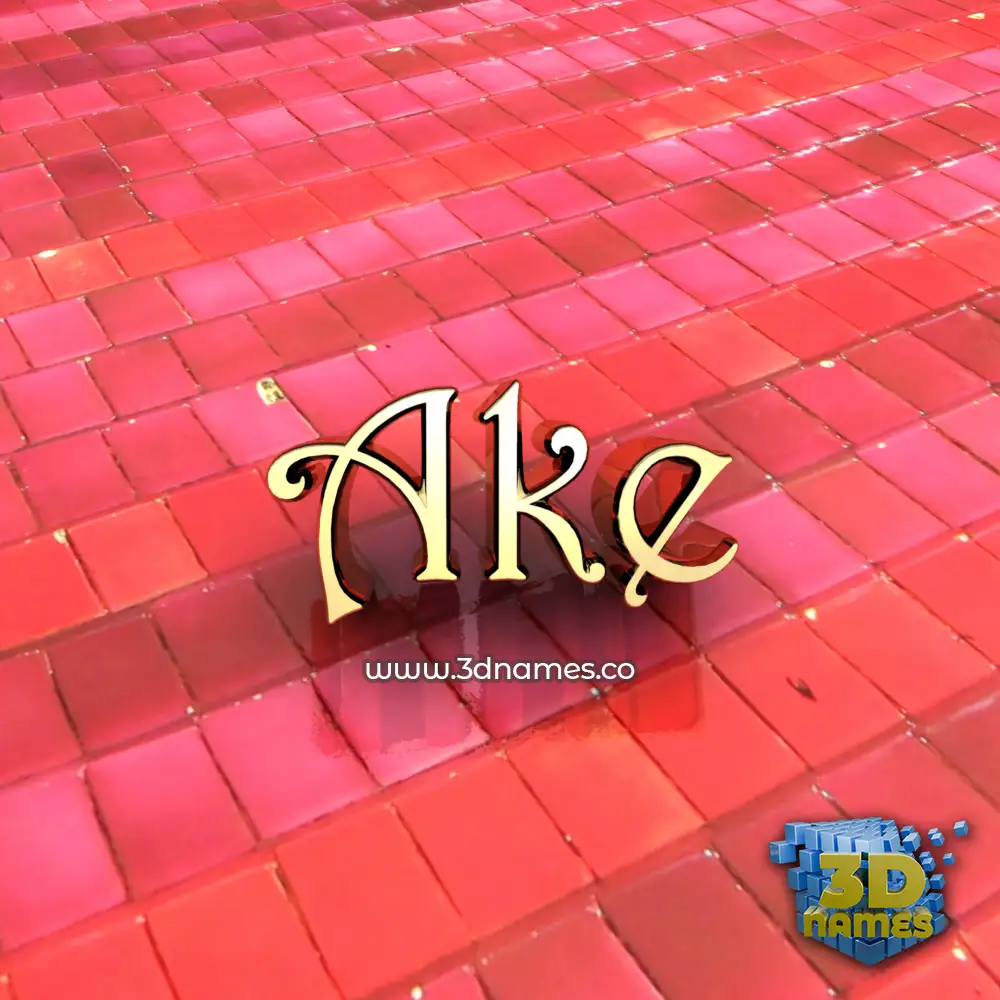 ake in Red Tiles style - 3D name wallpaper