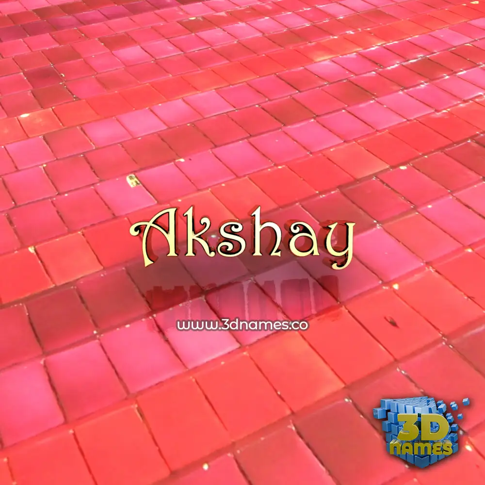 akshay in Red Tiles style - 3D name wallpaper