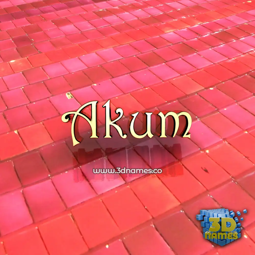 akum in Red Tiles style - 3D name wallpaper