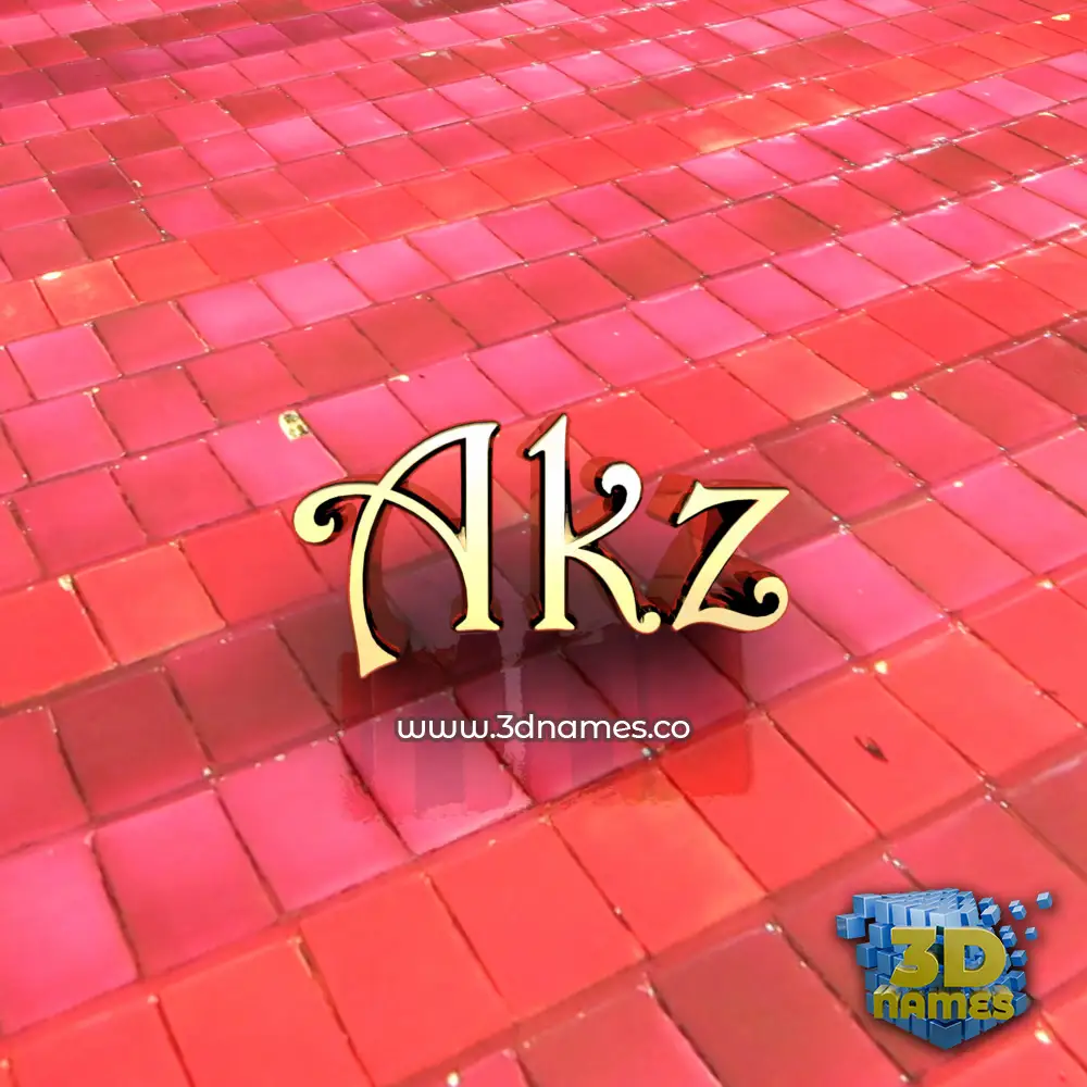 akz in Red Tiles style - 3D name wallpaper