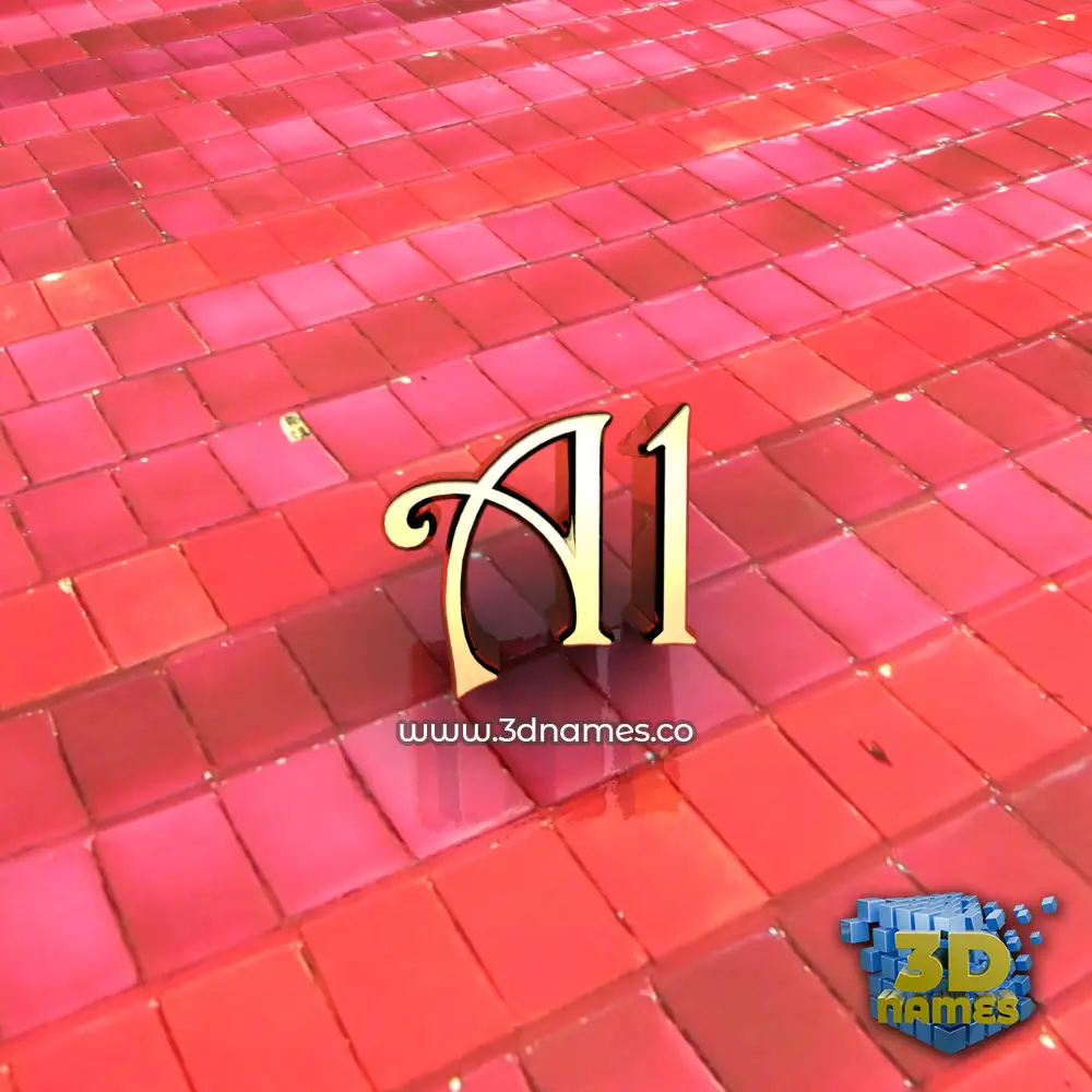 al in Red Tiles style - 3D name wallpaper