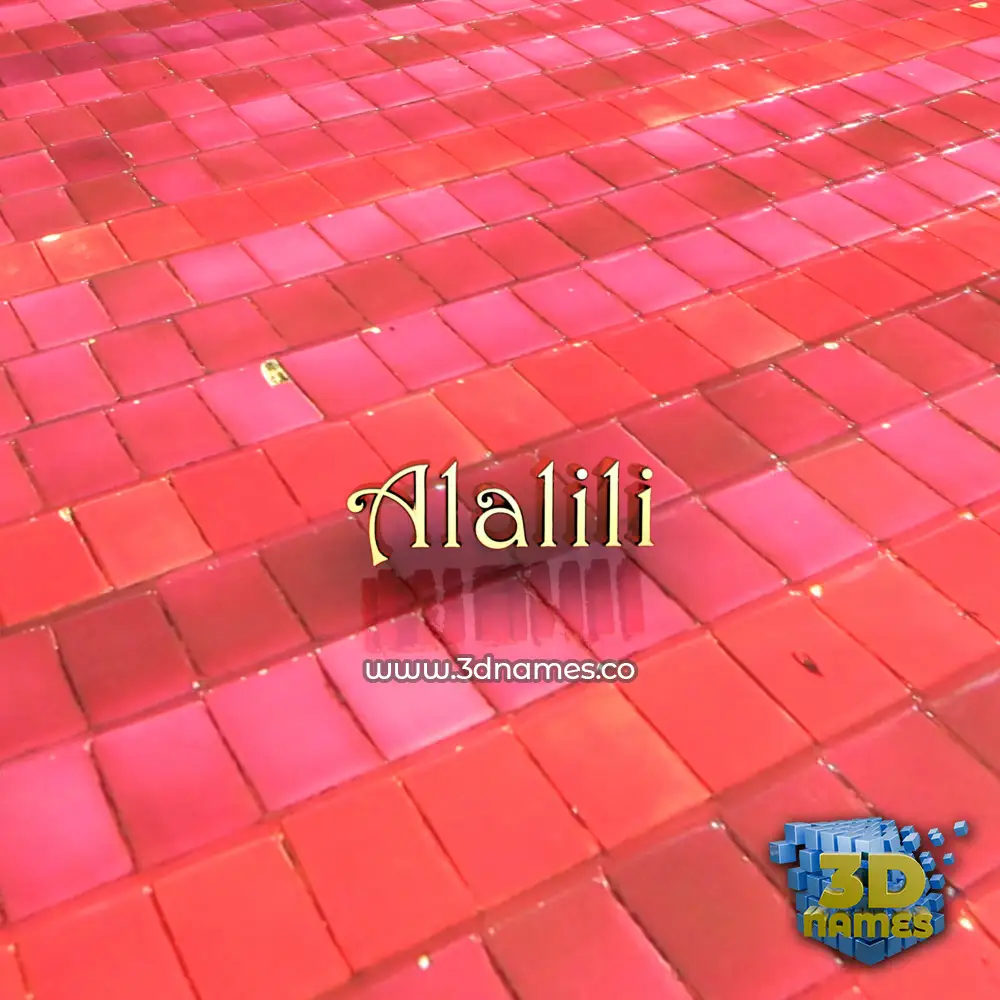 alalili in Red Tiles style - 3D name wallpaper