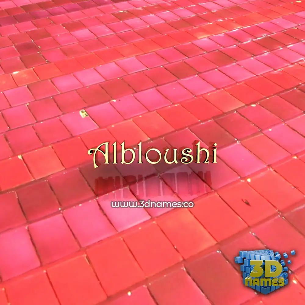 albloushi in Red Tiles style - 3D name wallpaper