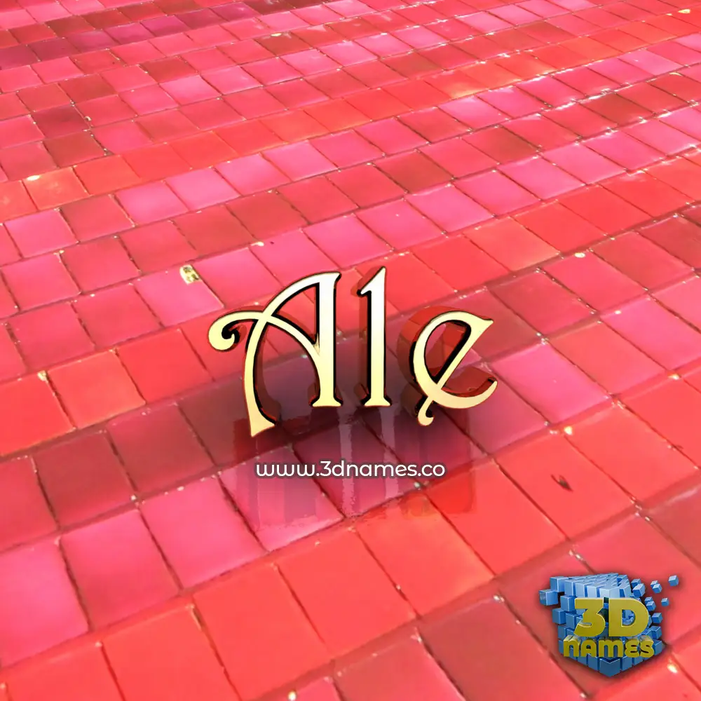 ale in Red Tiles style - 3D name wallpaper