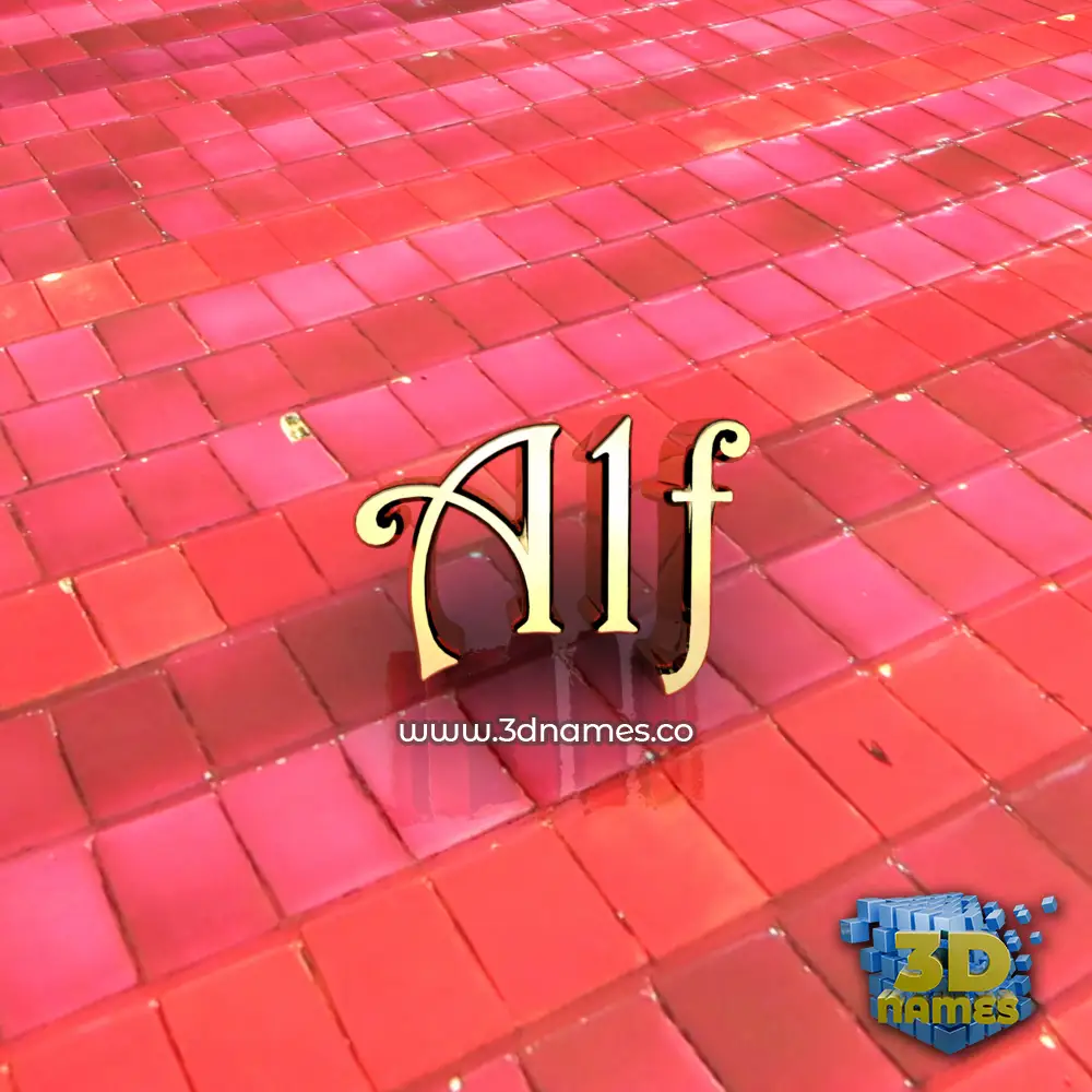 alf in Red Tiles style - 3D name wallpaper