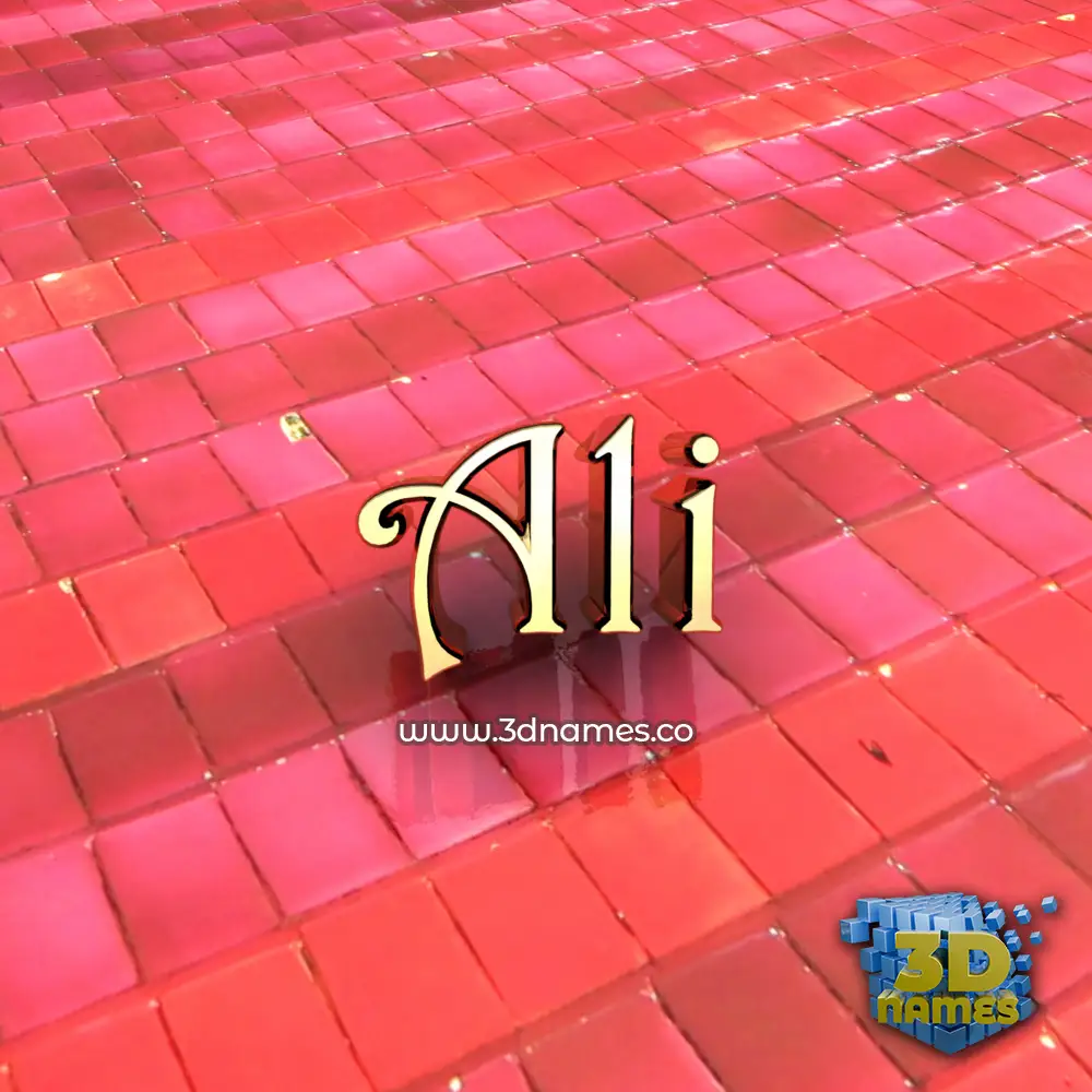 ali in Red Tiles style - 3D name wallpaper
