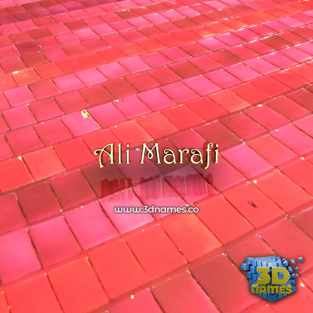 ali marafi in Red Tiles style - 3D name wallpaper