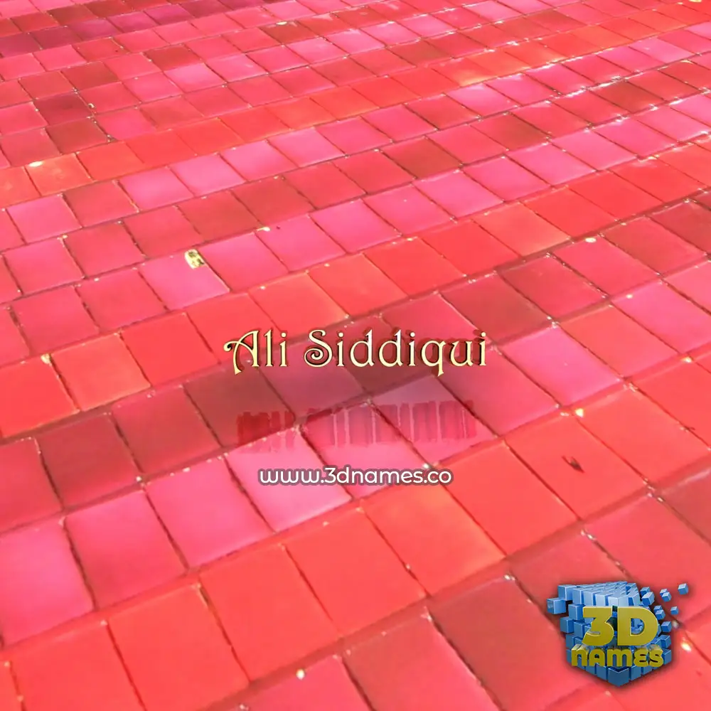ali siddiqui in Red Tiles style - 3D name wallpaper
