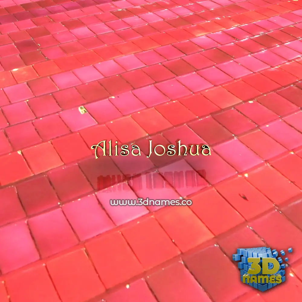 alisa joshua in Red Tiles style - 3D name wallpaper