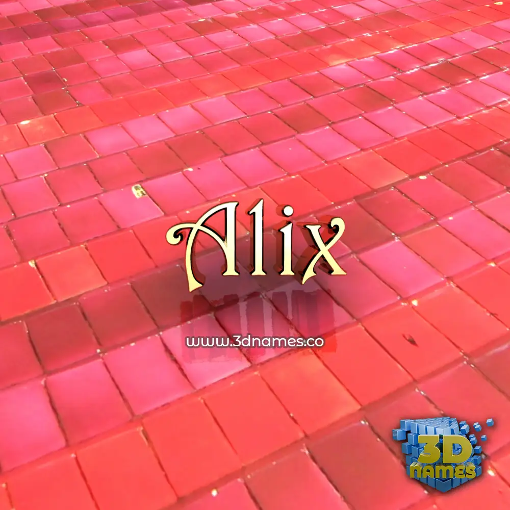 alix in Red Tiles style - 3D name wallpaper