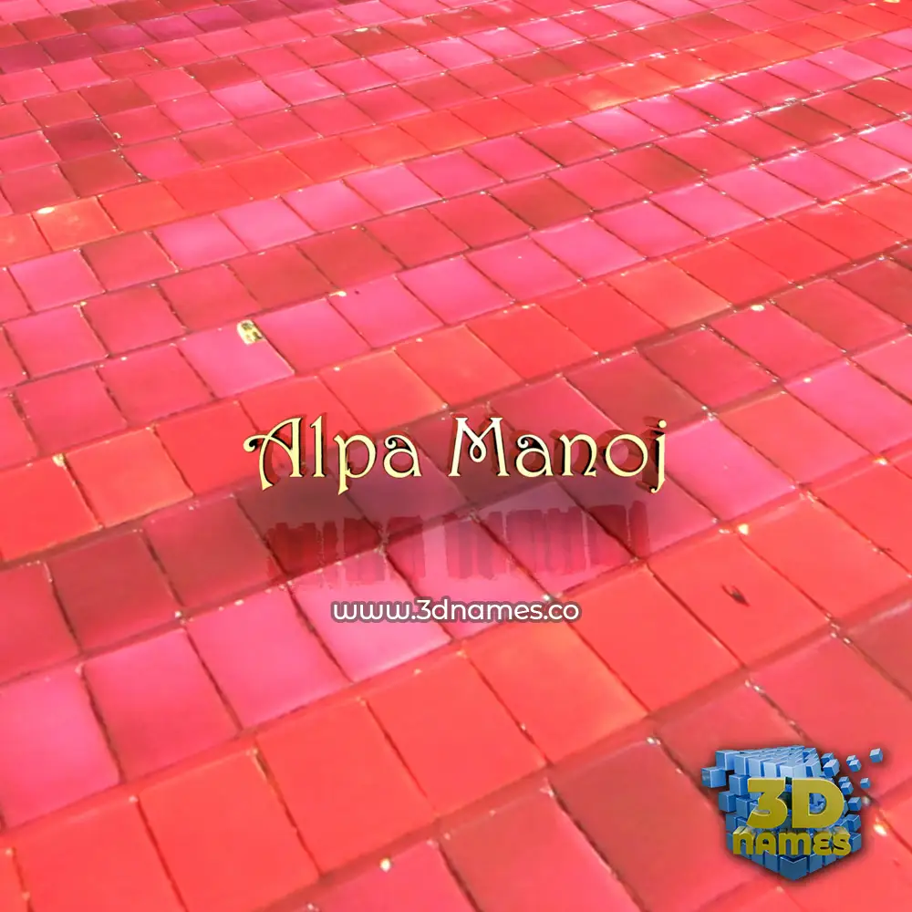 alpa manoj in Red Tiles style - 3D name wallpaper