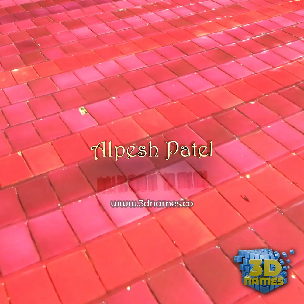 alpesh patel in Red Tiles style - 3D name wallpaper