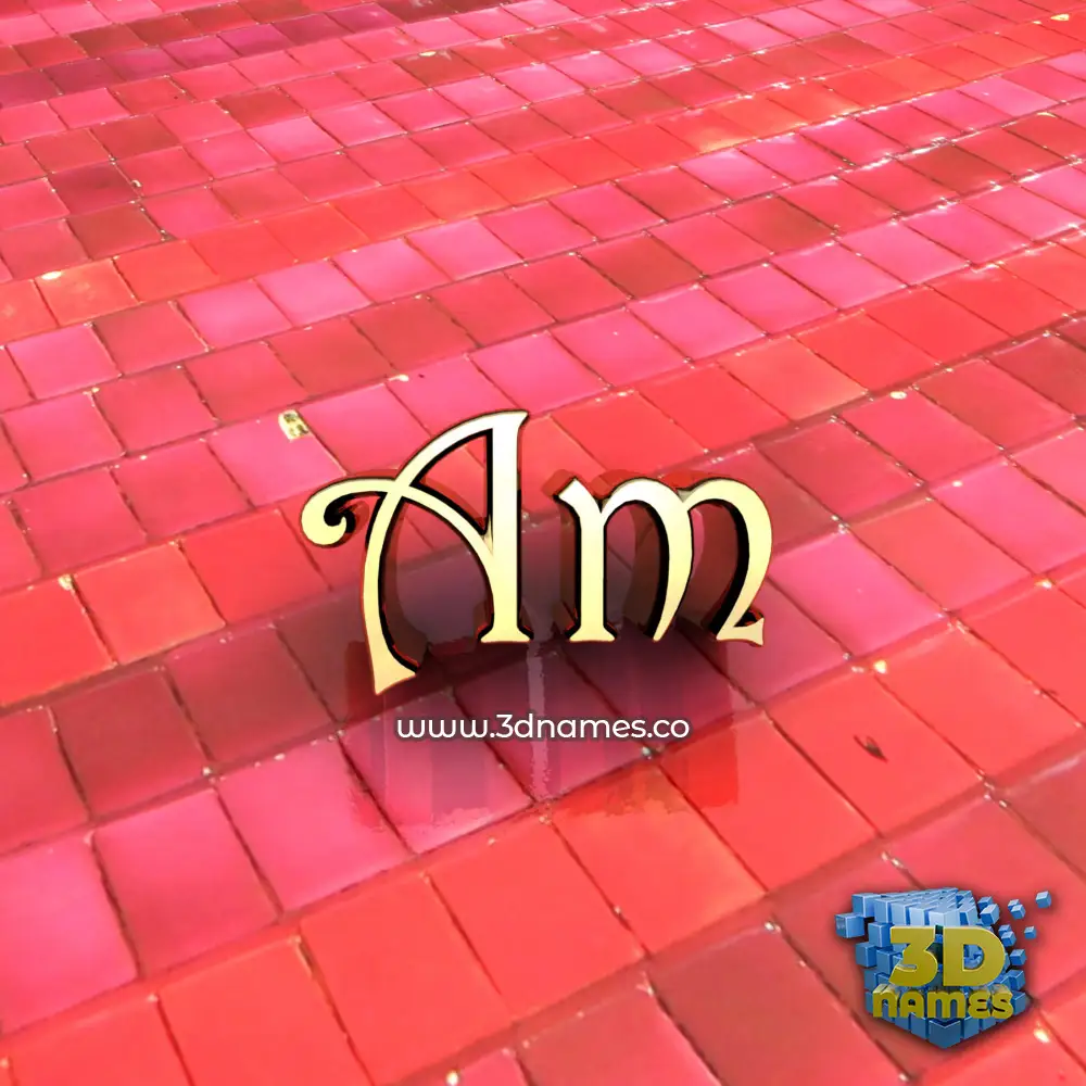 am in Red Tiles style - 3D name wallpaper