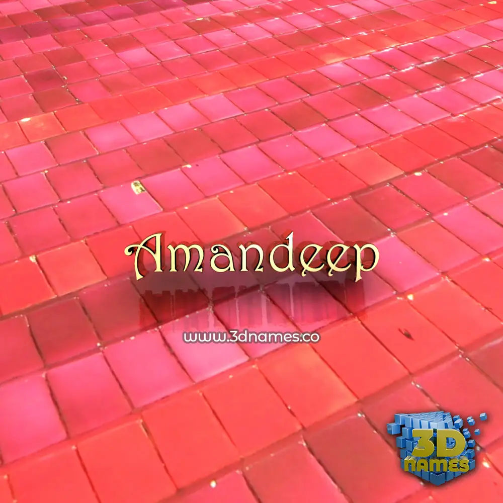 amandeep in Red Tiles style - 3D name wallpaper