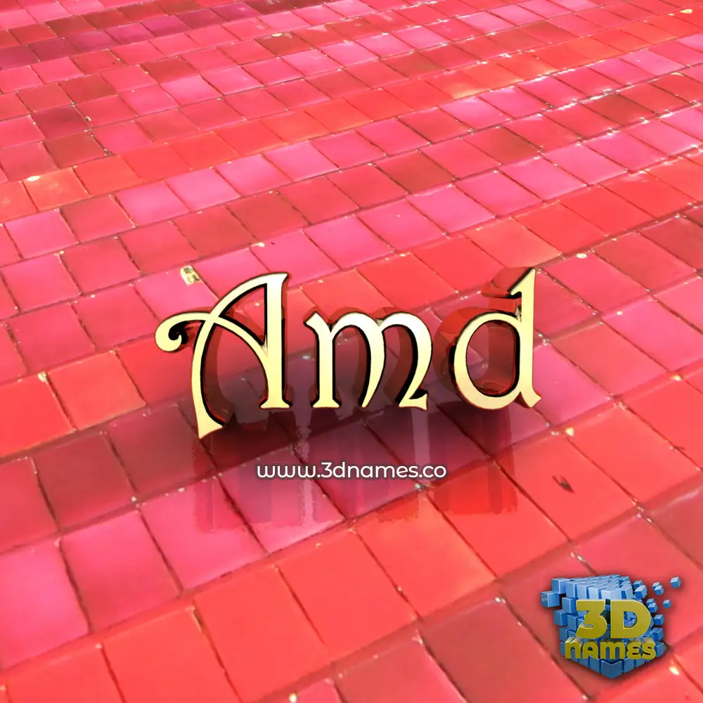 amd in Red Tiles style - 3D name wallpaper