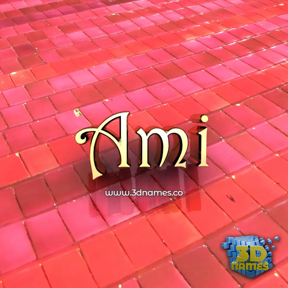 ami in Red Tiles style - 3D name wallpaper