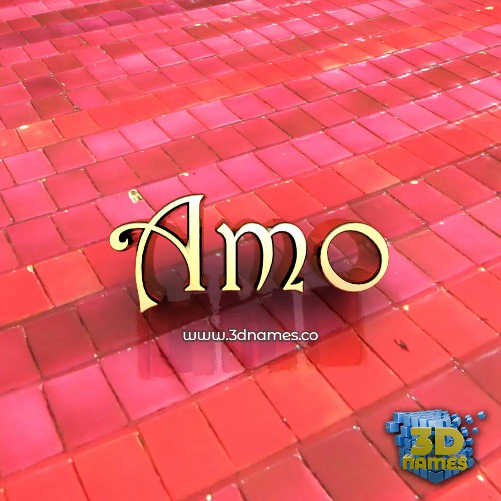 amo in Red Tiles style - 3D name wallpaper