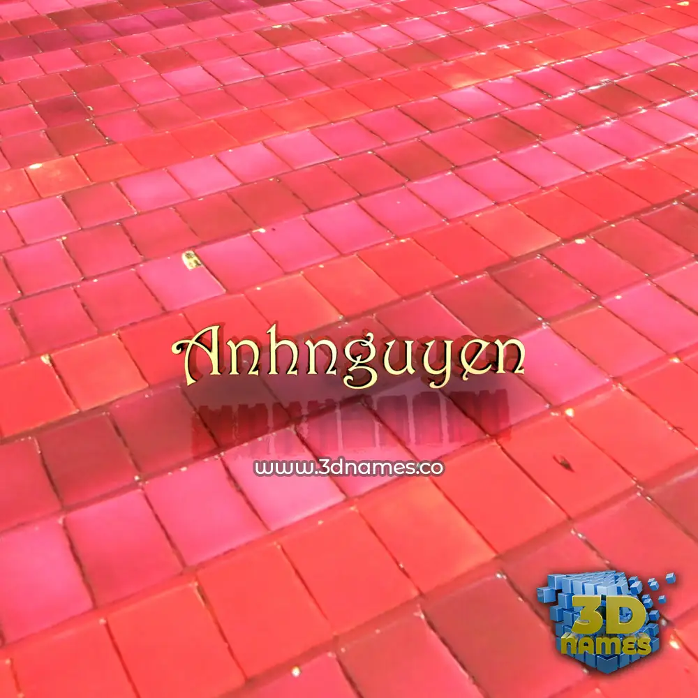 anhnguyen in Red Tiles style - 3D name wallpaper