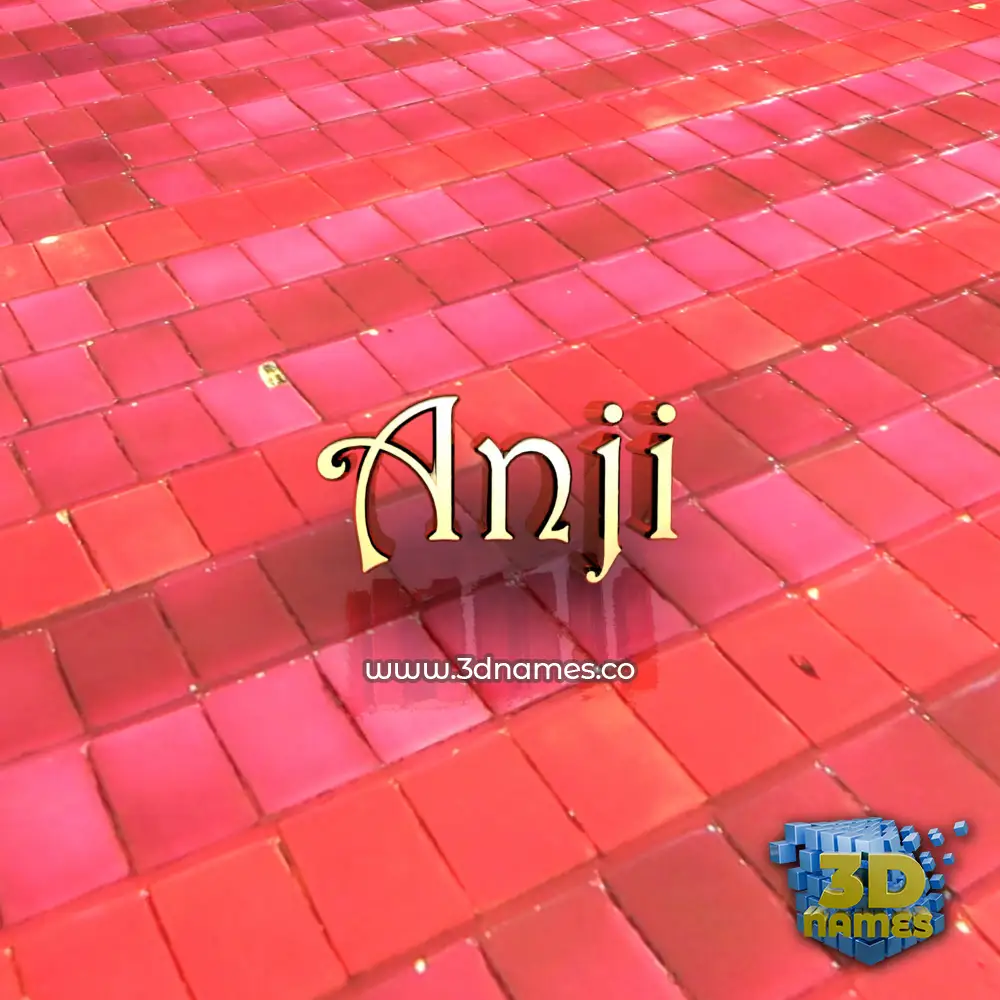 anji in Red Tiles style - 3D name wallpaper