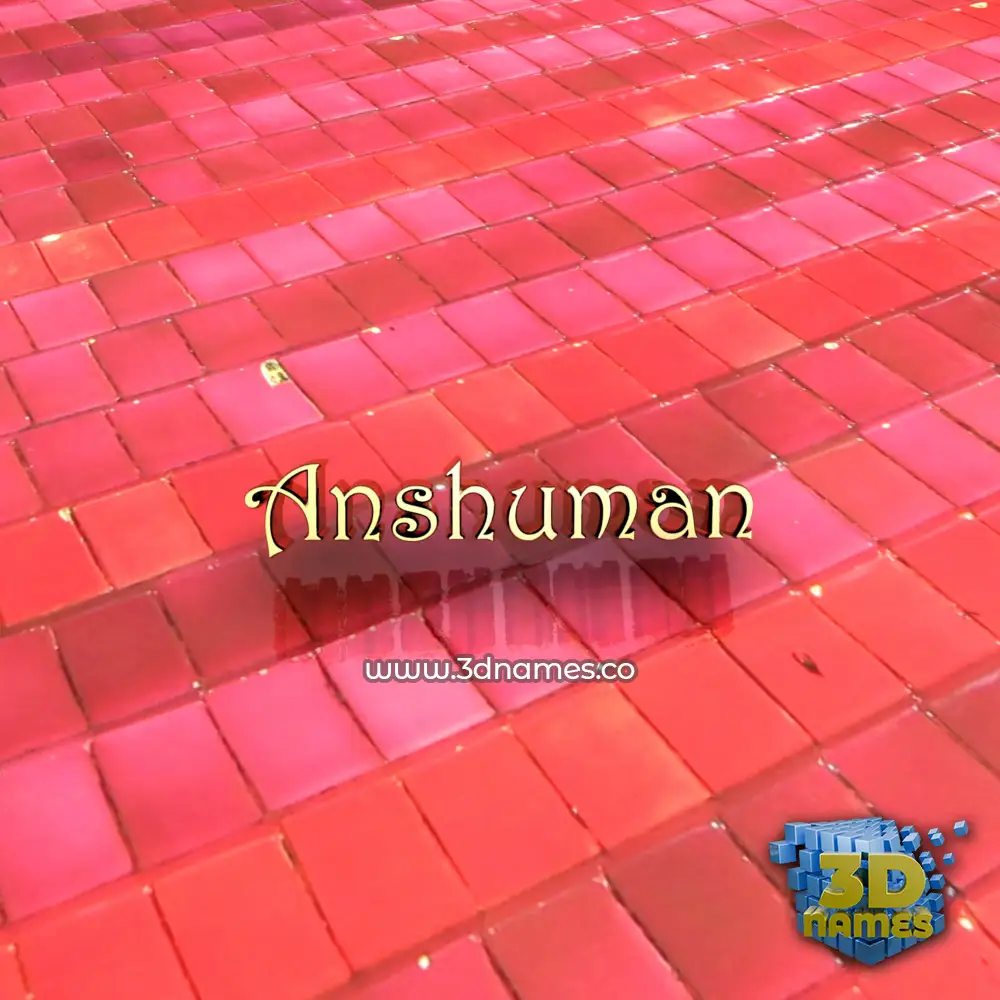 anshuman in Red Tiles style - 3D name wallpaper