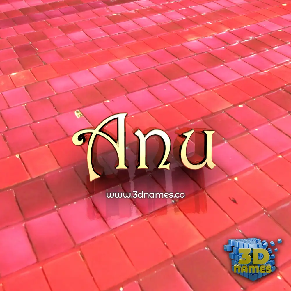 anu in Red Tiles style - 3D name wallpaper