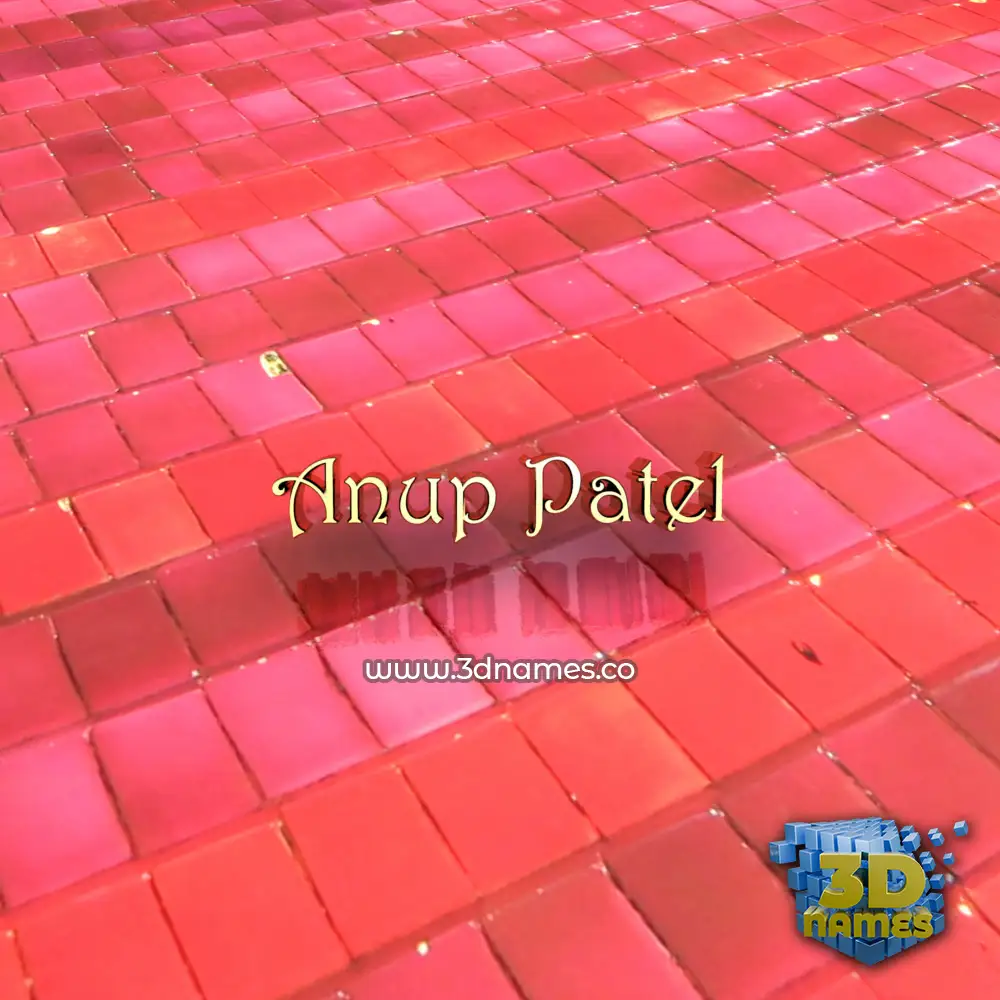 anup patel in Red Tiles style - 3D name wallpaper