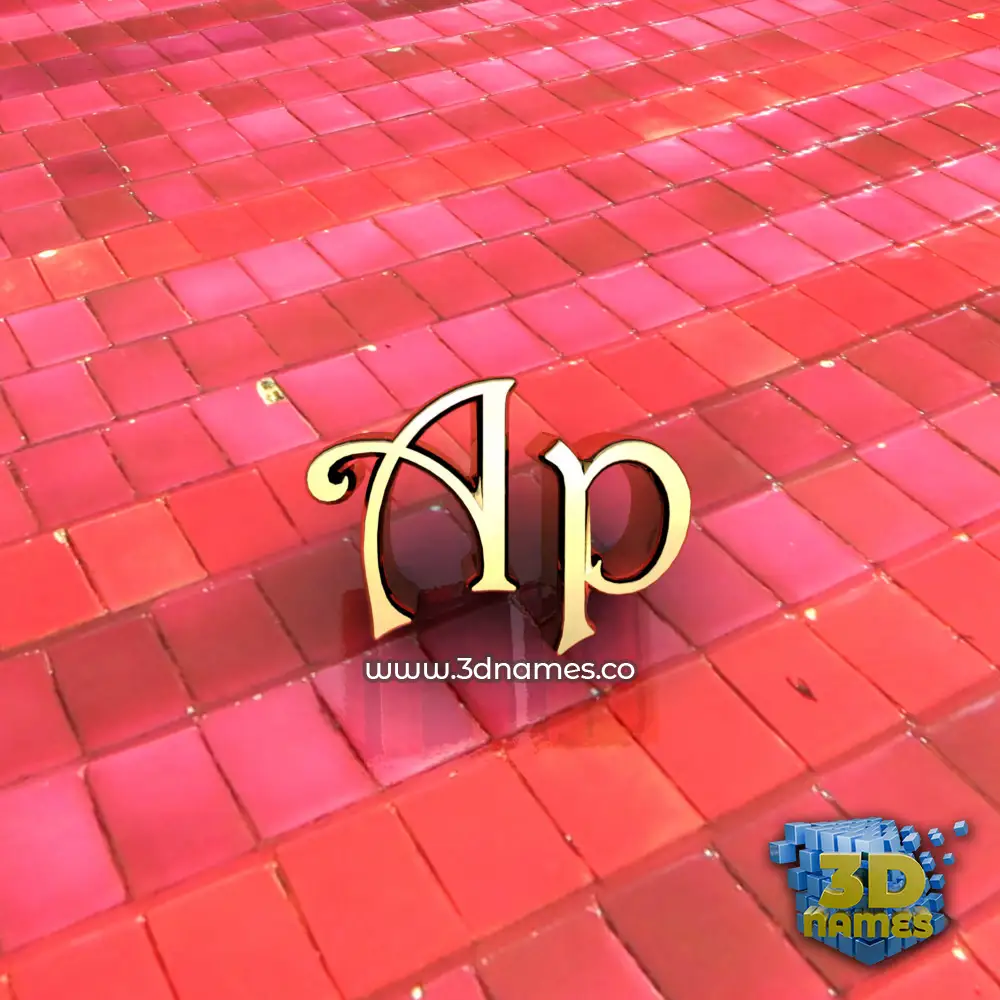 ap in Red Tiles style - 3D name wallpaper
