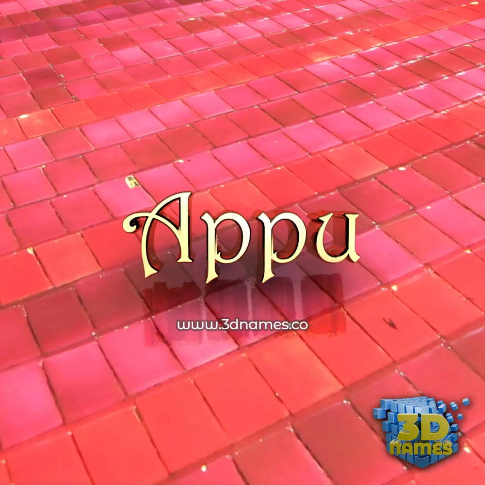 appu in Red Tiles style - 3D name wallpaper