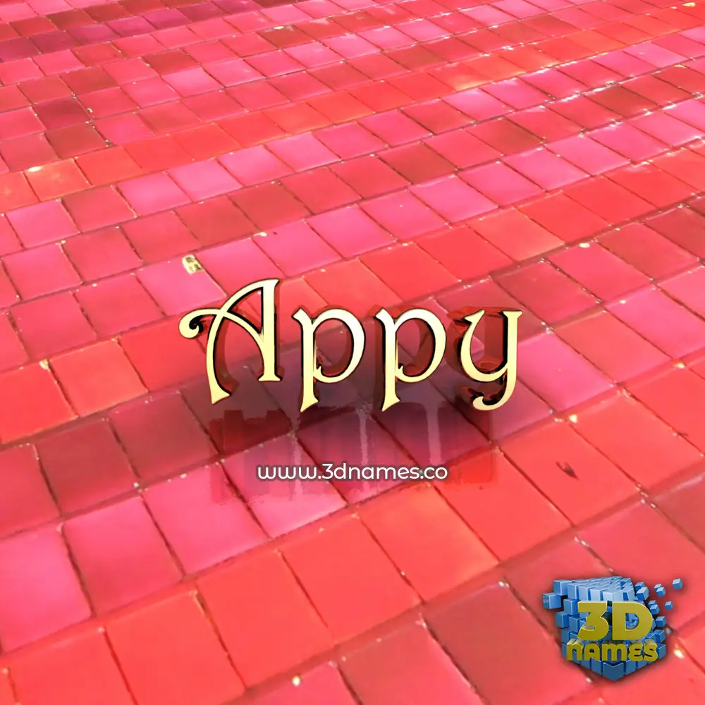 appy in Red Tiles style - 3D name wallpaper