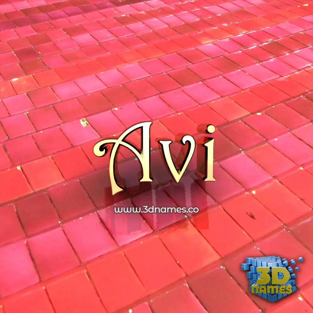 avi in Red Tiles style - 3D name wallpaper