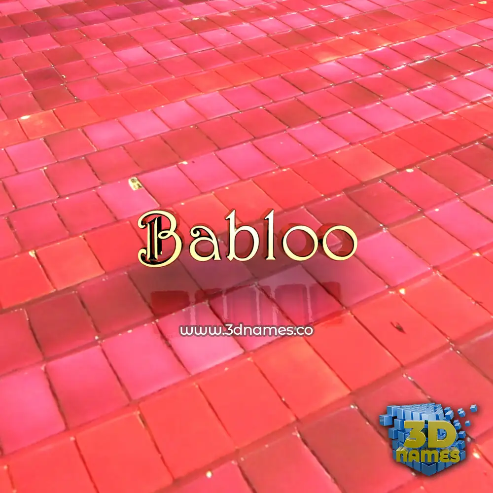 babloo in Red Tiles style - 3D name wallpaper