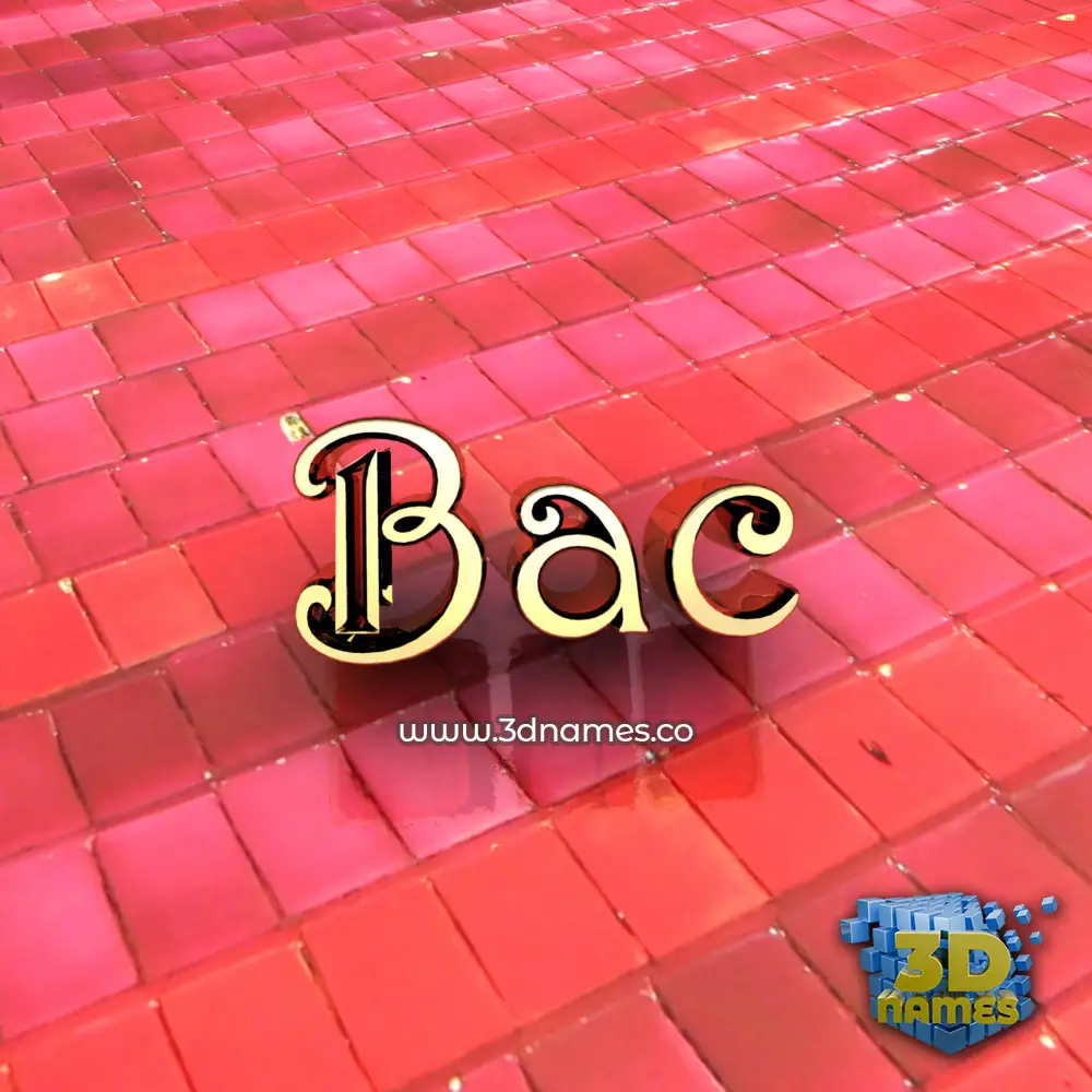 bac in Red Tiles style - 3D name wallpaper
