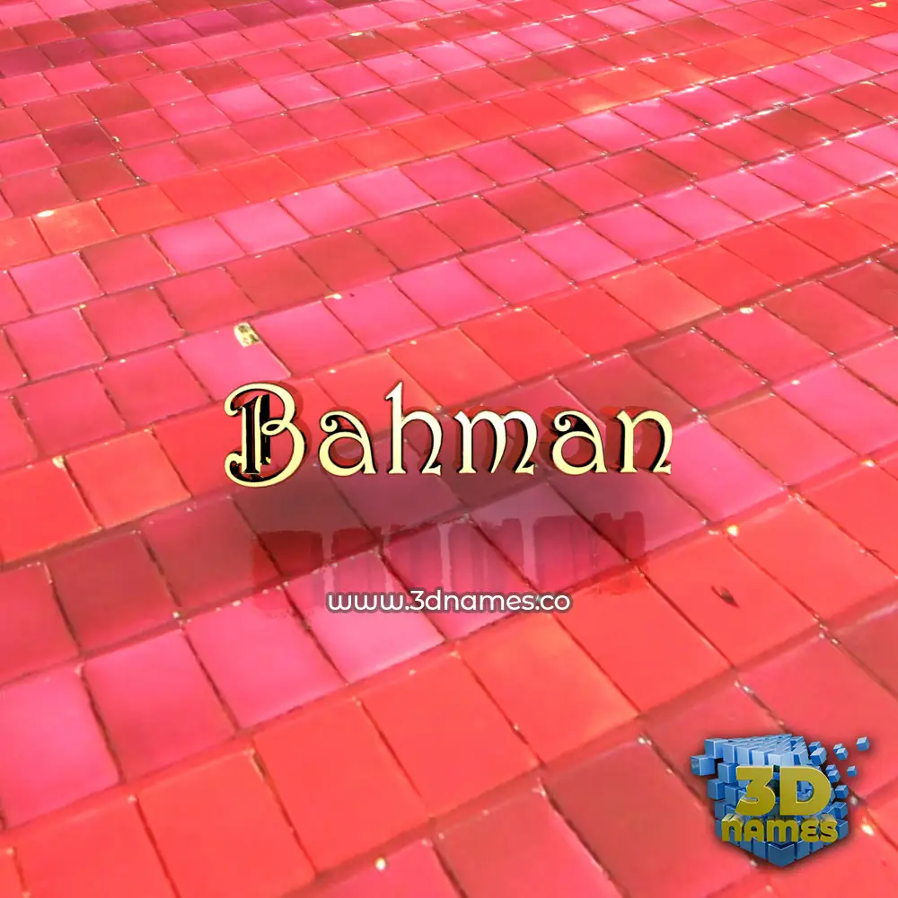 bahman in Red Tiles style - 3D name wallpaper