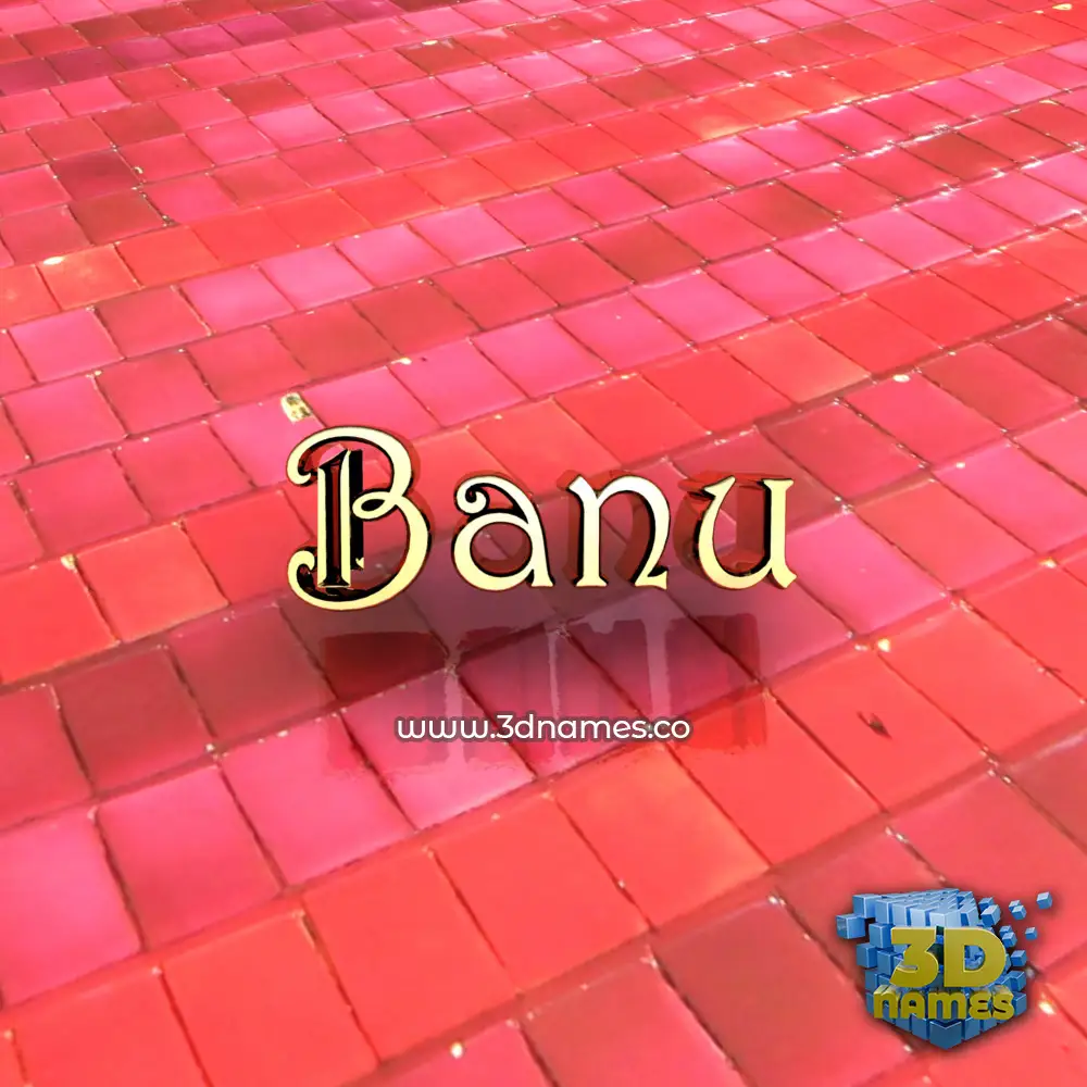 banu in Red Tiles style - 3D name wallpaper