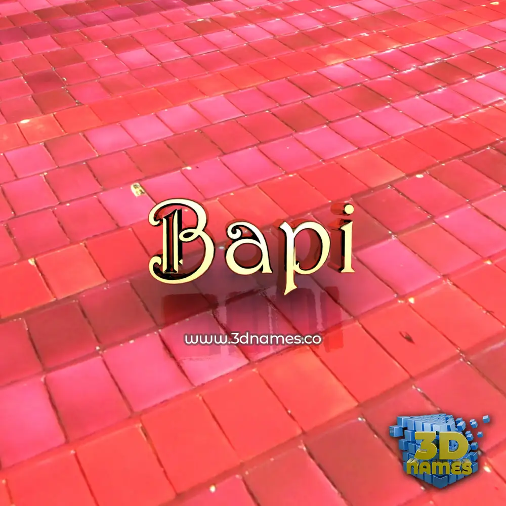 bapi in Red Tiles style - 3D name wallpaper