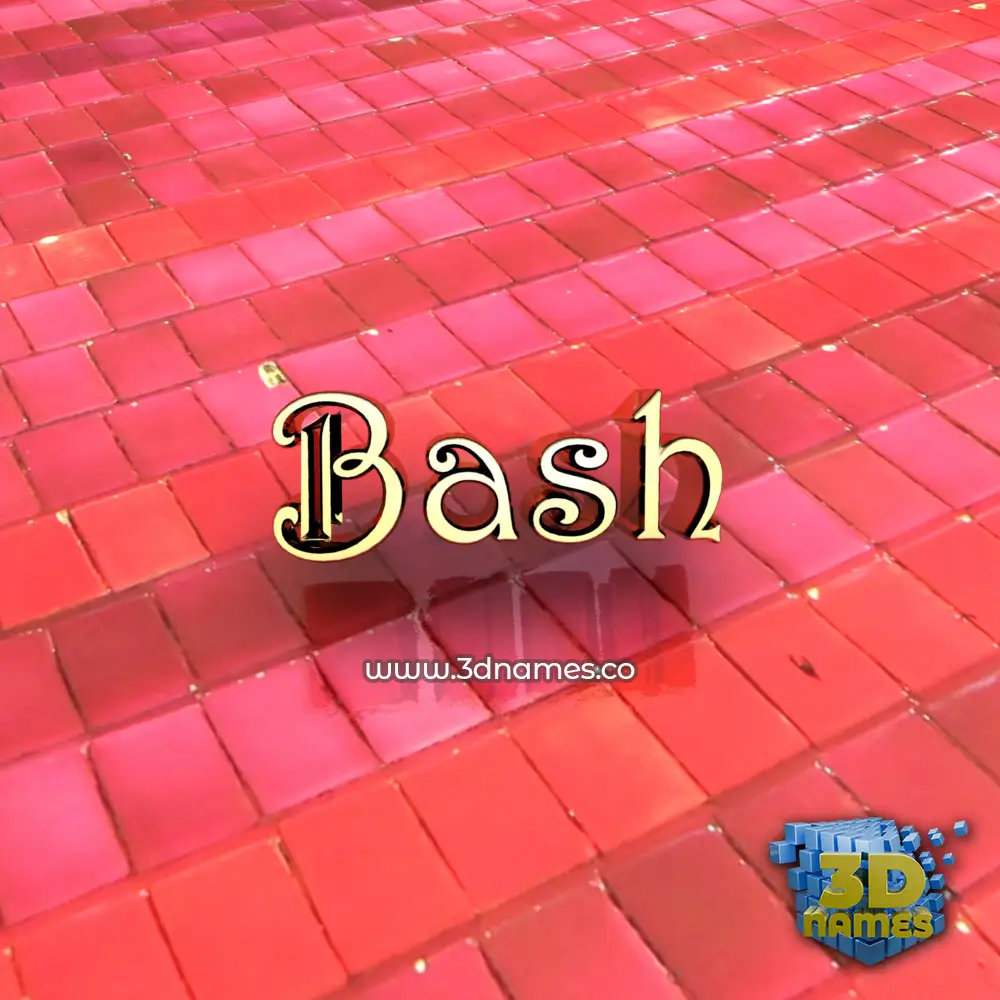 bash in Red Tiles style - 3D name wallpaper