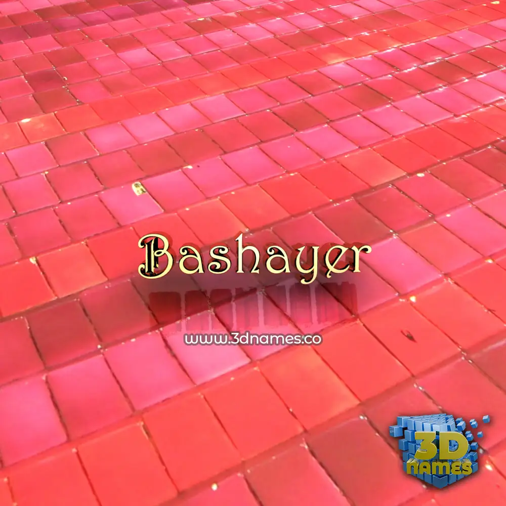 bashayer in Red Tiles style - 3D name wallpaper