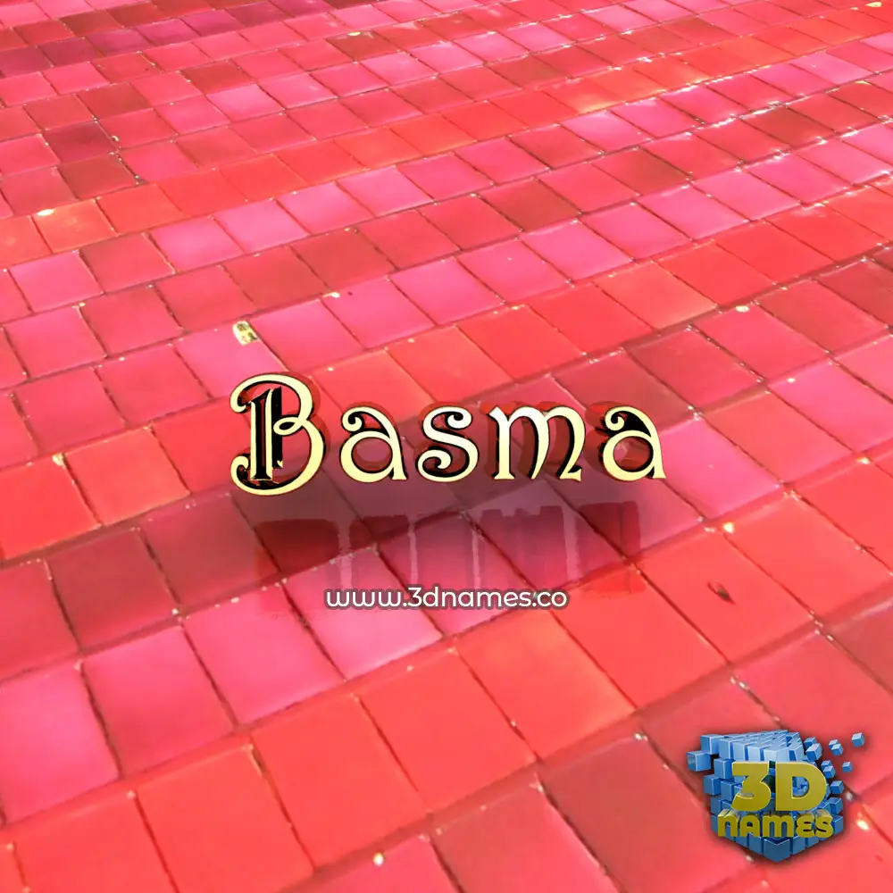 basma in Red Tiles style - 3D name wallpaper