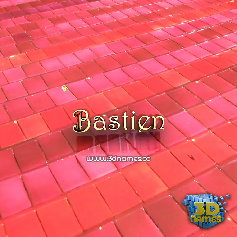 bastien in Red Tiles style - 3D name wallpaper
