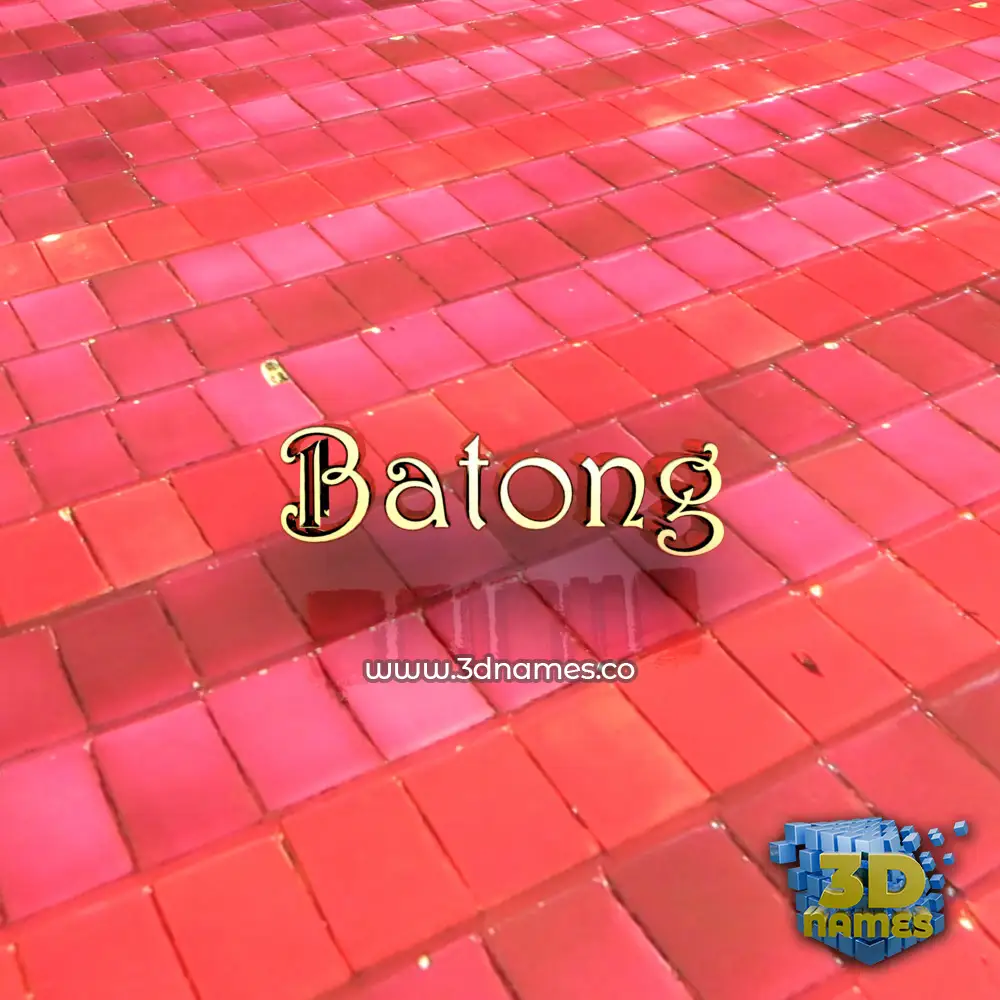 batong in Red Tiles style - 3D name wallpaper