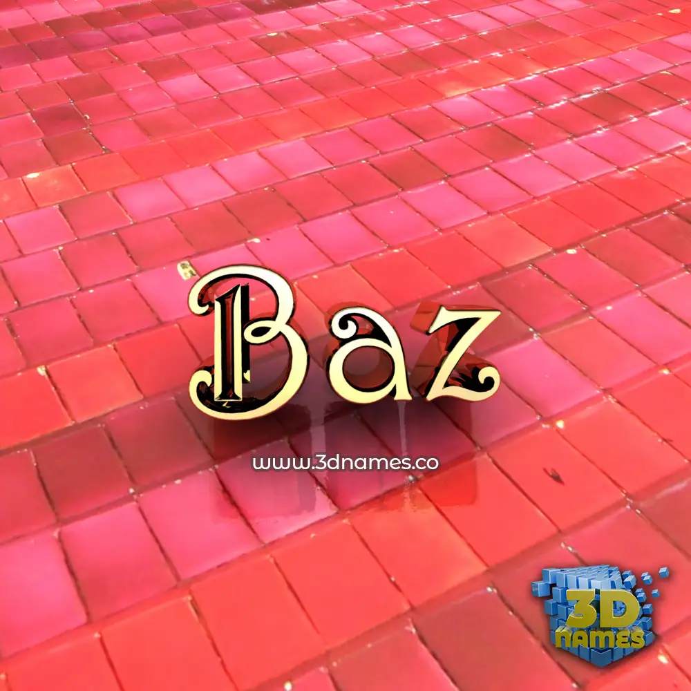 baz in Red Tiles style - 3D name wallpaper