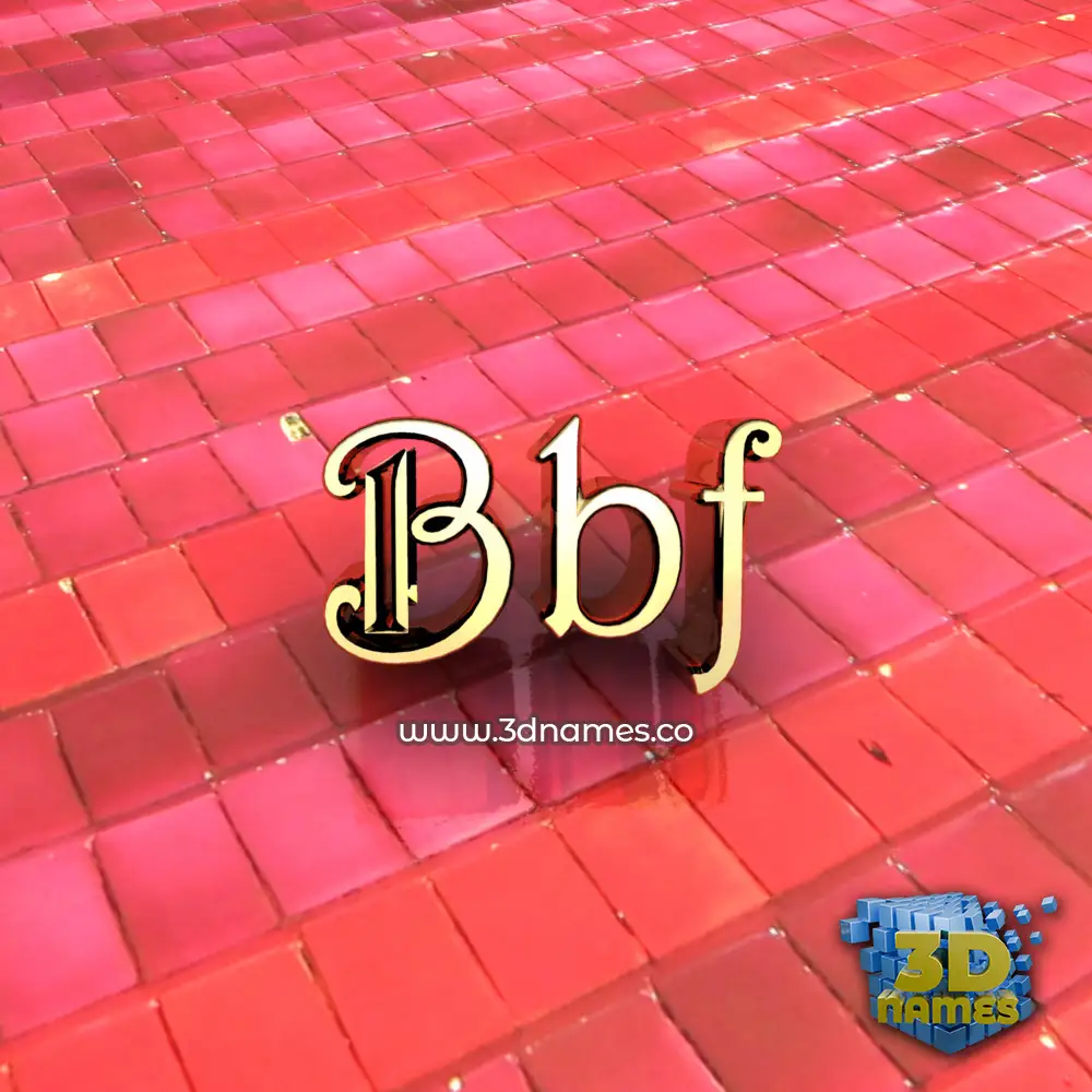 bbf in Red Tiles style - 3D name wallpaper