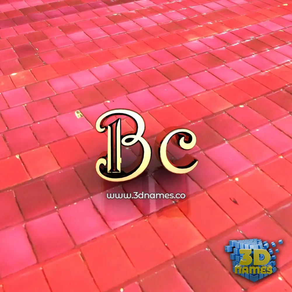 bc in Red Tiles style - 3D name wallpaper