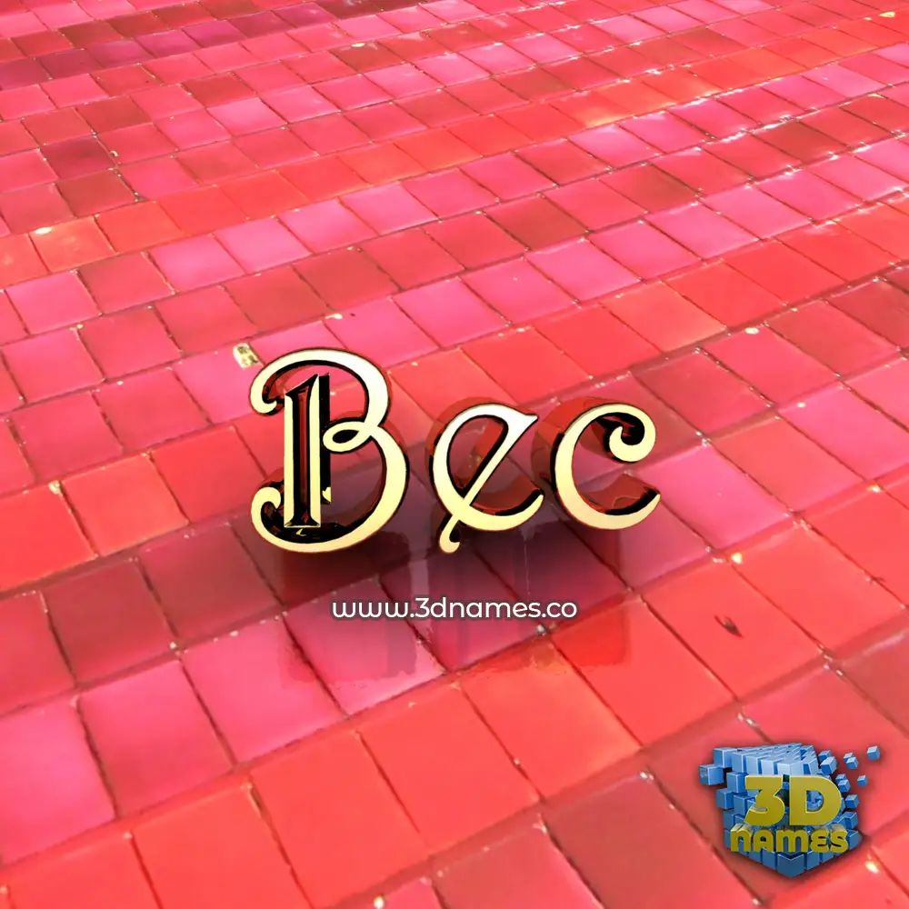 bec in Red Tiles style - 3D name wallpaper