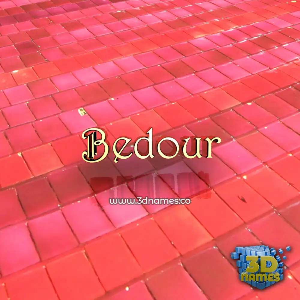 bedour in Red Tiles style - 3D name wallpaper