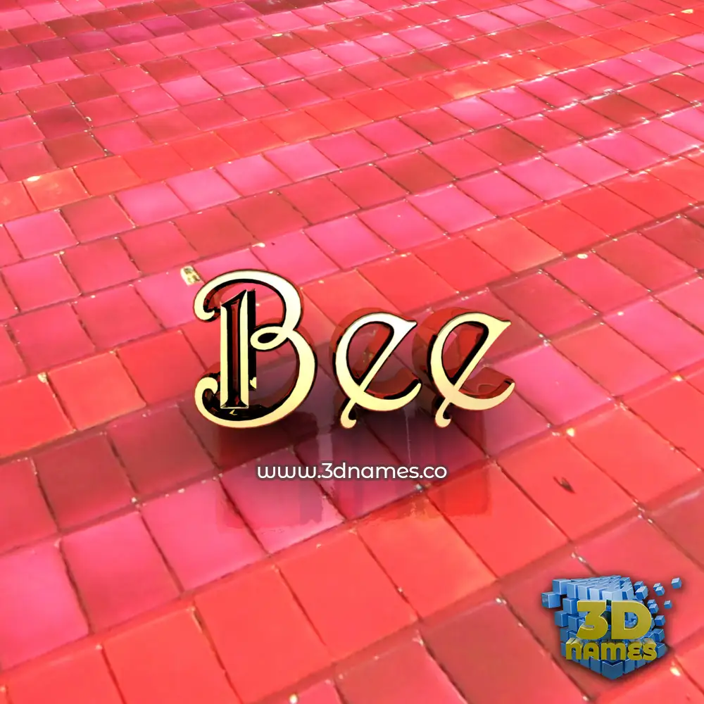 bee in Red Tiles style - 3D name wallpaper